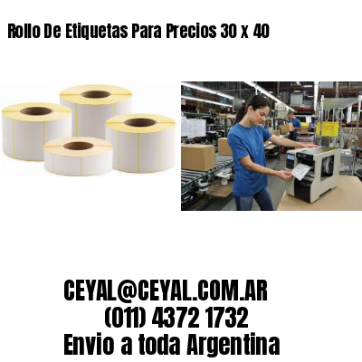 Rollo De Etiquetas Para Precios 30 x 40