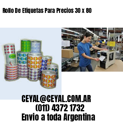 Rollo De Etiquetas Para Precios 30 x 80