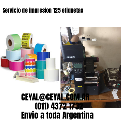Servicio de impresion 125 etiquetas