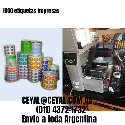 1000 etiquetas impresas