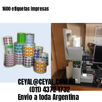 1600 etiquetas impresas