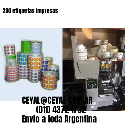 200 etiquetas impresas