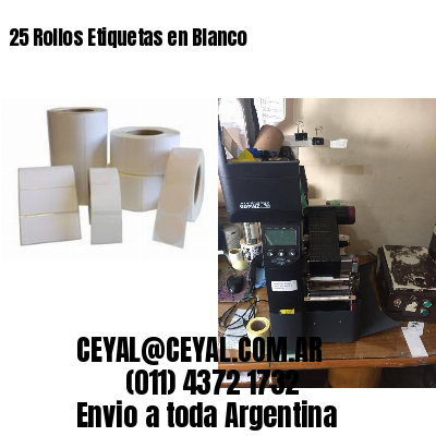 25 Rollos Etiquetas en Blanco