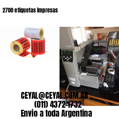2700 etiquetas impresas