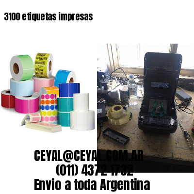3100 etiquetas impresas