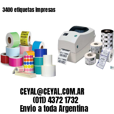 3400 etiquetas impresas