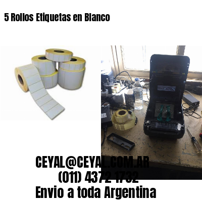 5 Rollos Etiquetas en Blanco