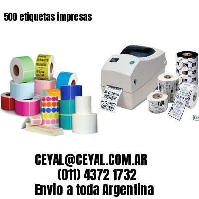 500 etiquetas impresas