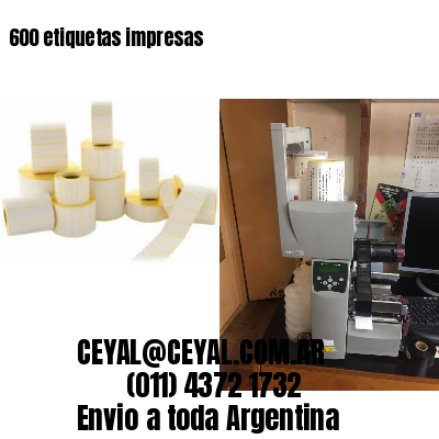 600 etiquetas impresas