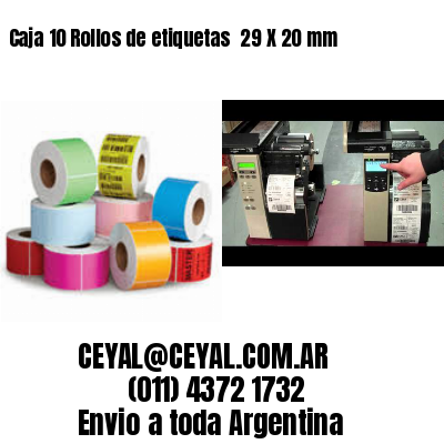 Caja 10 Rollos de etiquetas 	29 X 20 mm