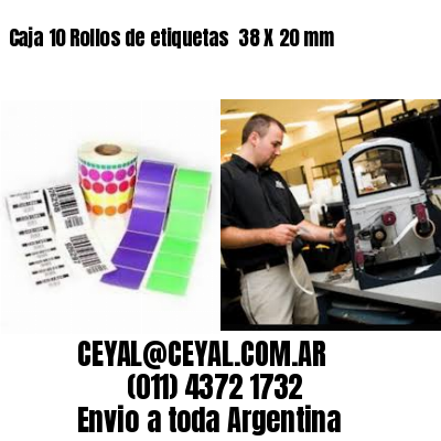 Caja 10 Rollos de etiquetas 	38 X 20 mm