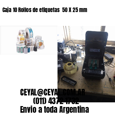 Caja 10 Rollos de etiquetas 	50 X 25 mm