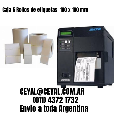 Caja 5 Rollos de etiquetas 	100 x 100 mm