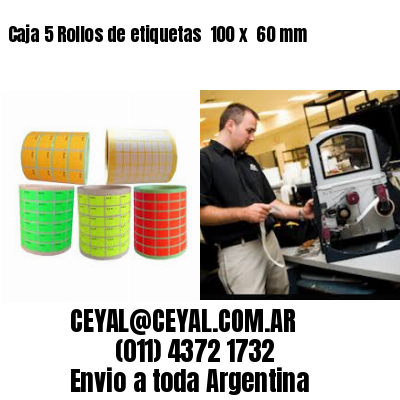 Caja 5 Rollos de etiquetas 	100 x  60 mm