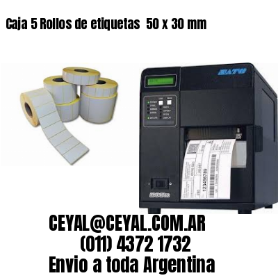 Caja 5 Rollos de etiquetas 	50 x 30 mm