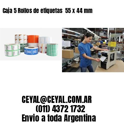 Caja 5 Rollos de etiquetas 	55 x 44 mm