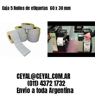 Caja 5 Rollos de etiquetas 	60 x 30 mm