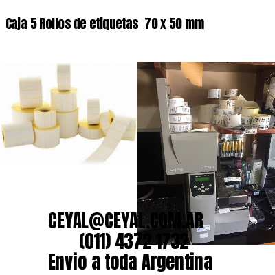 Caja 5 Rollos de etiquetas 	70 x 50 mm