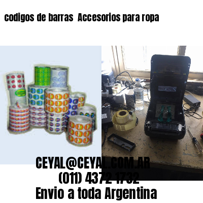 codigos de barras 	Accesorios para ropa
