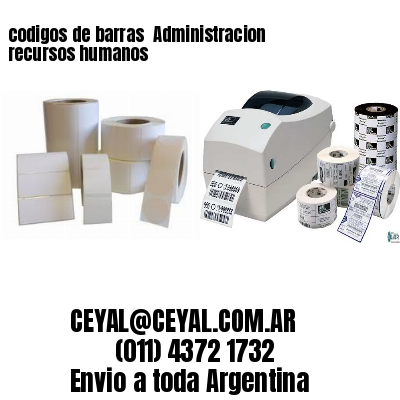 codigos de barras 	Administracion recursos humanos