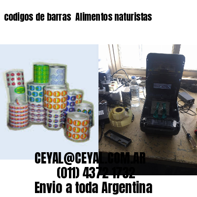 codigos de barras 	Alimentos naturistas