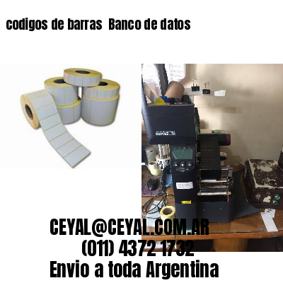 codigos de barras 	Banco de datos