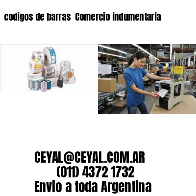 codigos de barras 	Comercio indumentaria