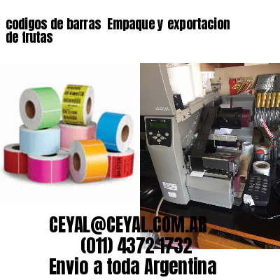 codigos de barras 	Empaque y exportacion de frutas