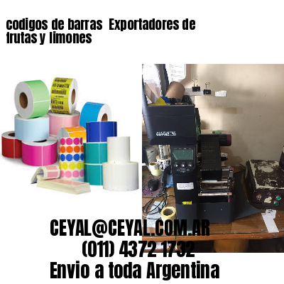 codigos de barras 	Exportadores de frutas y limones