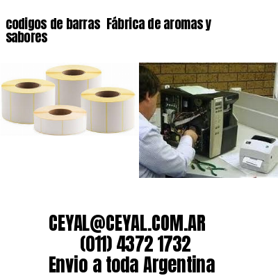 codigos de barras 	Fábrica de aromas y sabores