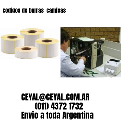 codigos de barras 	camisas
