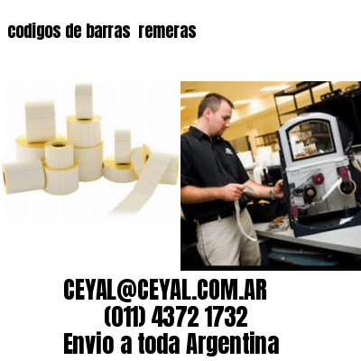 codigos de barras 	remeras