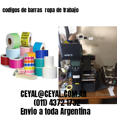 codigos de barras 	ropa de trabajo