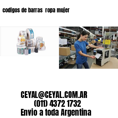 codigos de barras 	ropa mujer