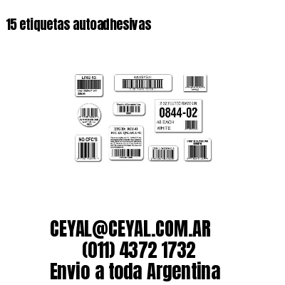 15 etiquetas autoadhesivas