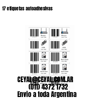 17 etiquetas autoadhesivas