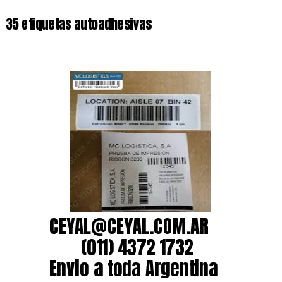35 etiquetas autoadhesivas