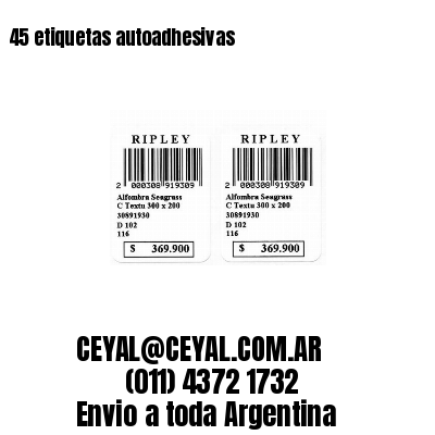 45 etiquetas autoadhesivas