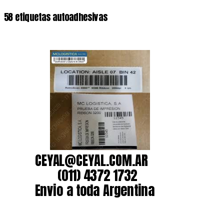 58 etiquetas autoadhesivas