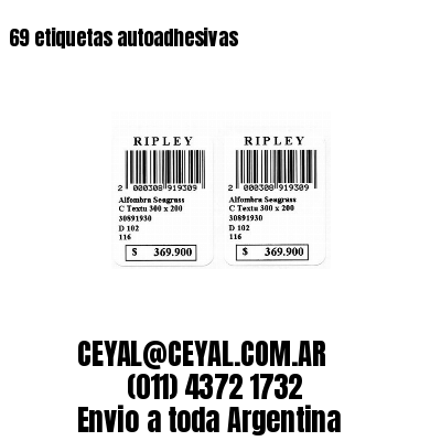 69 etiquetas autoadhesivas