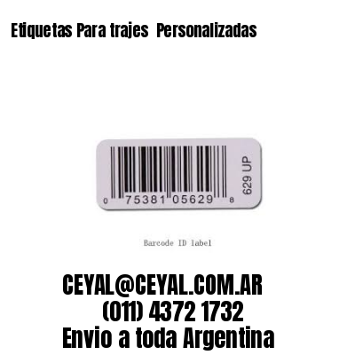 Etiquetas Para trajes  Personalizadas