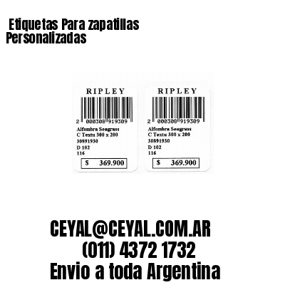 Etiquetas Para zapatillas  Personalizadas