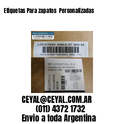 Etiquetas Para zapatos  Personalizadas