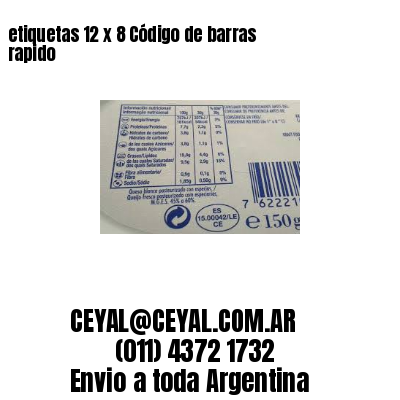 etiquetas 12 x 8 Código de barras rapido