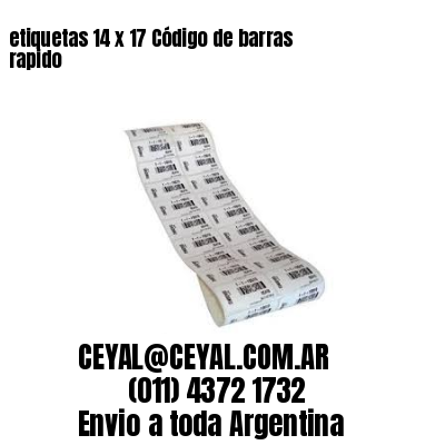 etiquetas 14 x 17 Código de barras rapido