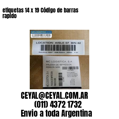 etiquetas 14 x 19 Código de barras rapido
