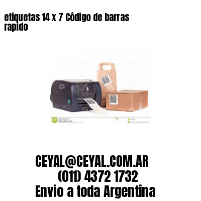 etiquetas 14 x 7 Código de barras rapido