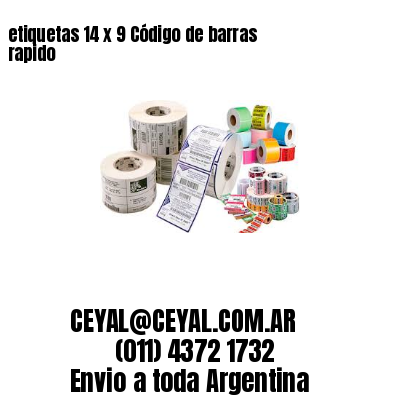 etiquetas 14 x 9 Código de barras rapido