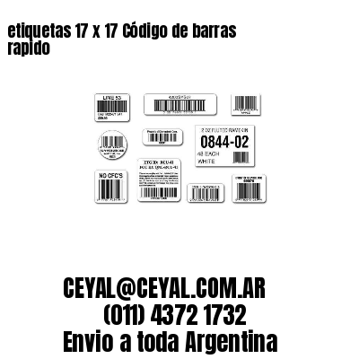 etiquetas 17 x 17 Código de barras rapido