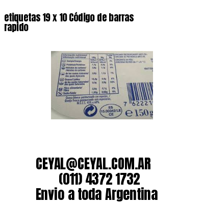 etiquetas 19 x 10 Código de barras rapido
